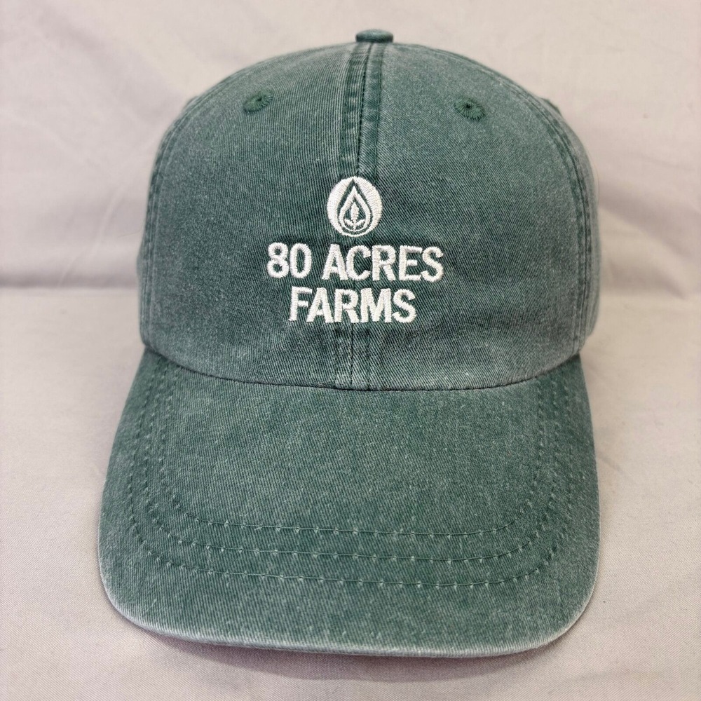 Adams Hat 80 Acres Farms Unisex OSFM Forest Green Leather Strapback Cap LP101